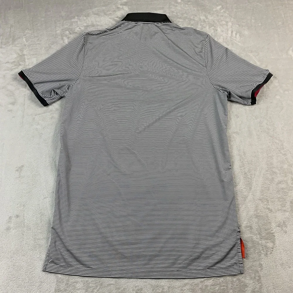 RLX Ralph Lauren Golf Polo Shirt Mens Medium Gray Striped Wekopa Golf Club Logo - Picture 6 of 6